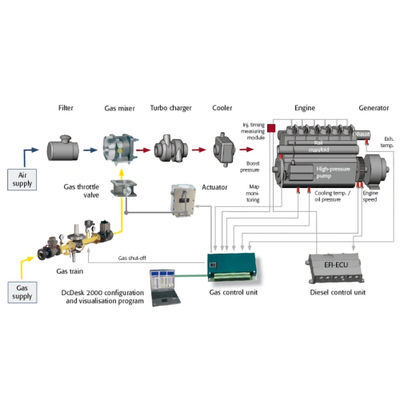 50Hz/60Hz Dual Fuel Generator High Power Generator With MAN L51/60DF Engine