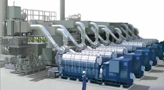 1600kW 2100kW Natural Gas Diesel Generator HFO Hyundai Dual Fuel