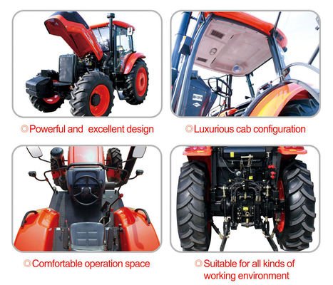 4WD FMD1304 Wheeled Farm Tractor With Cab For Ploughing